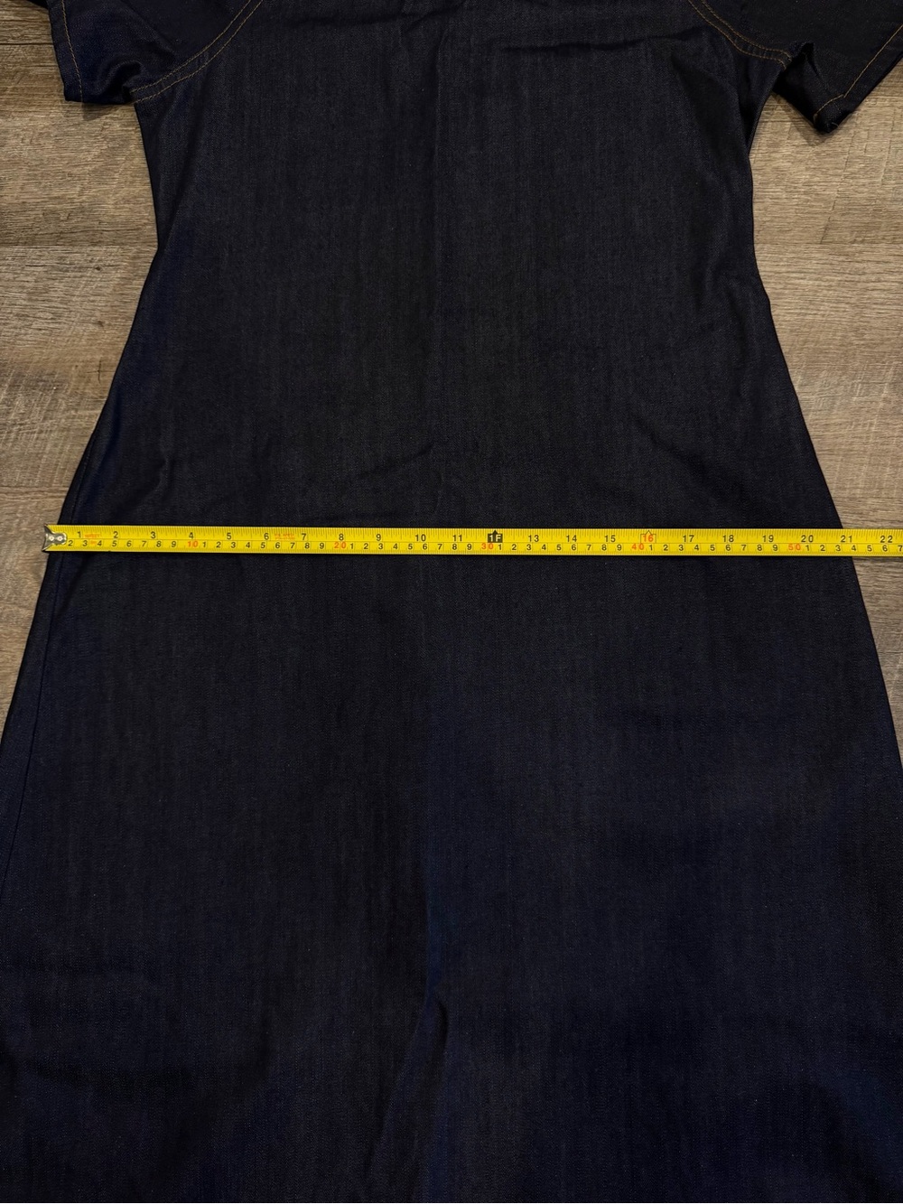 Zara ZW Collection Denim Long Dress Flutter Sleeve Dark Wash Midi Dress L - Picture 10 of 10